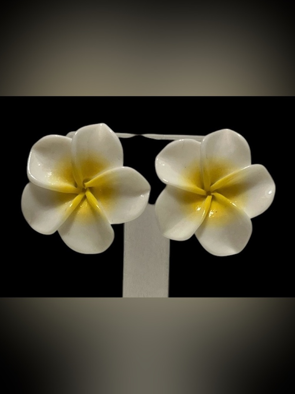 Plumeria Flower Stud Earrings
